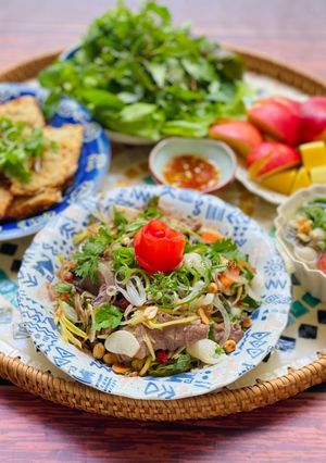 Hình của món Gỏi Thịt Bò Hoa Chuối.