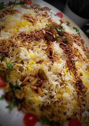 صورة لوصفة رز مغازلية باللحم خطوات بالصور🍚🍖