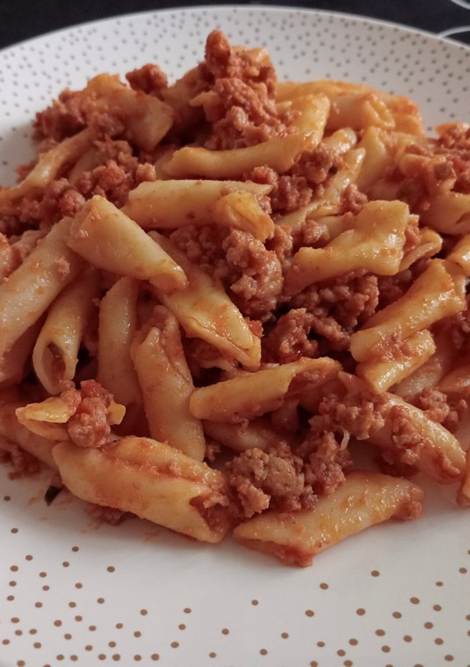 Una foto de Macarrones con carne picada