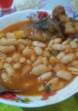 صورة لوصفة لوبيا برجلين الخروف 😋