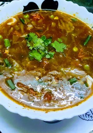 A picture of Chicken Hot and Sour Soup.