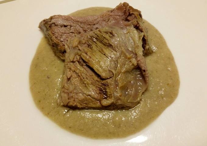 Recipe of Any-night-of-the-week Slow roasted beef with bread and mushroom sauce