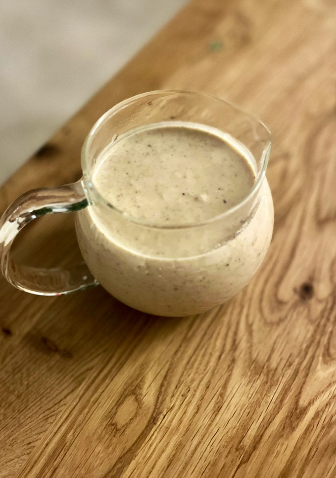 Una foto de Salsa para carnes | salsa de puerros e hígado de pavo