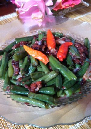 Foto resep Tumis kacang panjang with corned beef