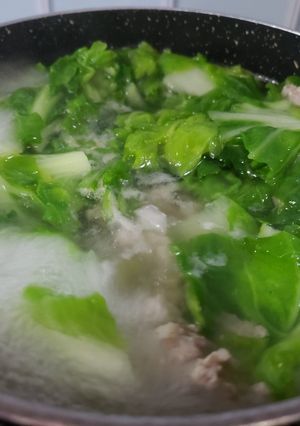 Hình của món Canh cải dún thịt băm.
