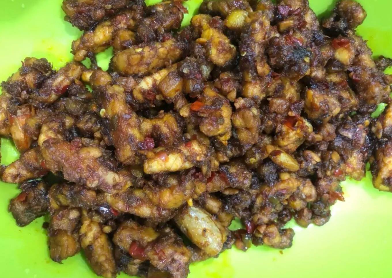 Tempe udang kentang sambal