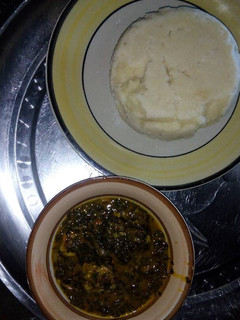 A picture of Bitter leaf soup.