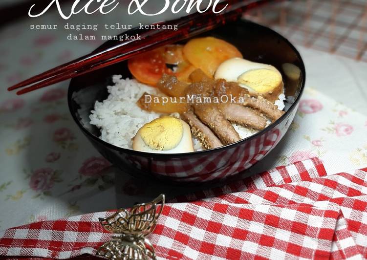 Rahasia Membuat Rice Bowl_Semur Daging Telur Kentang Dalam Mangkok🥣🥣, Lezat Sekali