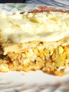Una foto de Pastel de papa, soja y vegetales varios 🥕🌶🍆🥒🍳🥗🌽🥔