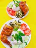 White Rice with Air Fryer Roasted Chicken Drumsticks