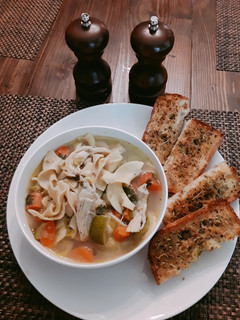 A picture of Chicken noodle soup.