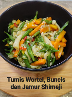 Foto resep 130. Tumis Wortel, Buncis dan Jamur Shimeji