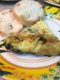 Torta con espinacas y solomillo