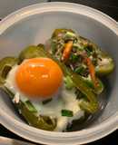 Baked Bell Peppers Stuffed with Ground Pork and Runny Egg