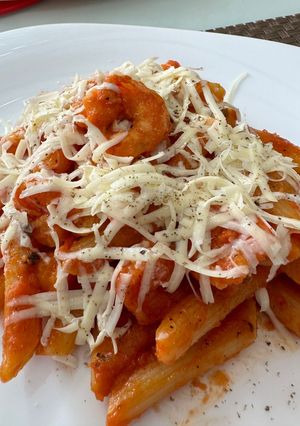Foto de Penne com camarão ao molho de tomate