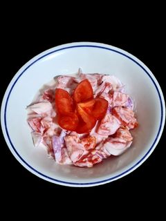 عکسی از دستور 🍀سالاد گوجه روسی🍀