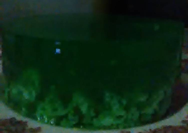 Bagaimana Menyiapkan Puding lumut esen pandan yang Menggugah Selera