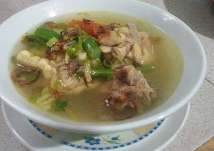 Sup bening tetelan ayam instan