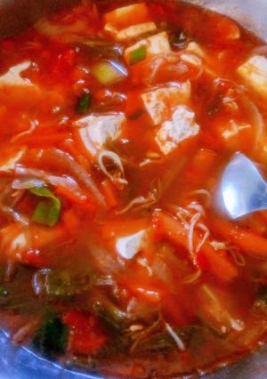 Foto resep 순두부 찌개 (Indonesia Ala Negeri Gingseng)