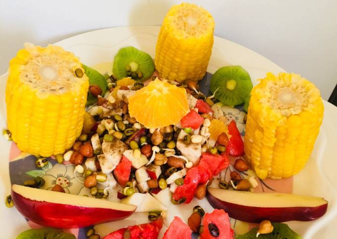 Simple Way to Prepare Favorite Sprouts  fruits and corn salad
