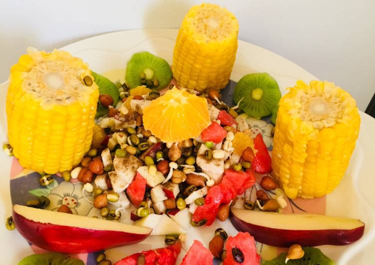 Sprouts  fruits and corn salad