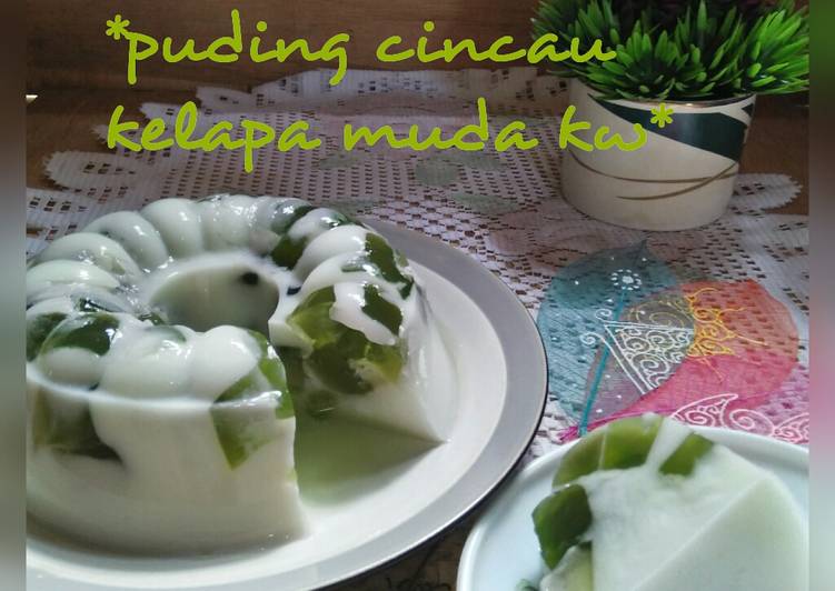 Resep masakan puding cincau kelapa muda kw | Cara Bikin puding cincau kelapa muda kw Yang Menggugah Selera