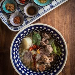 A picture of Pho [Beef Noodle Soup].