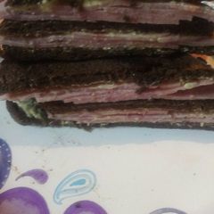 Chopped Ham on Pumpernickel A picture of Chopped Ham on Pumpernickel.