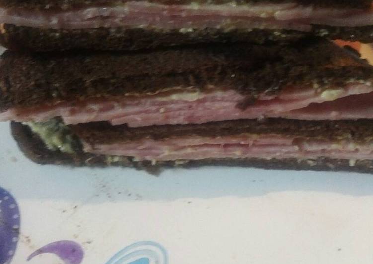 Steps to Make Homemade Chopped Ham on Pumpernickel