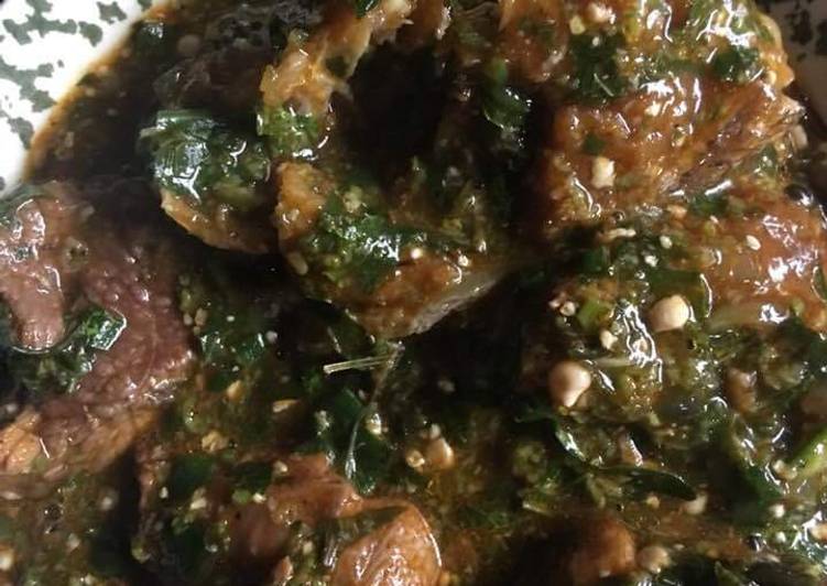 Okro soup with ugu