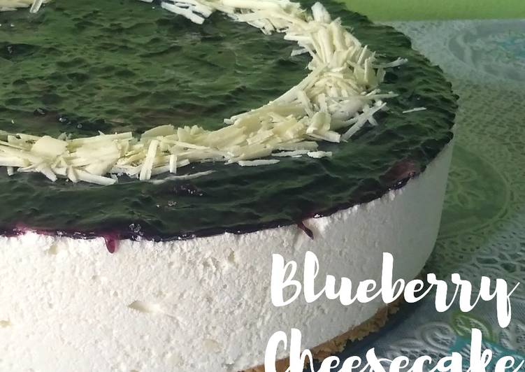 Cara Gampang Membuat Nobake Blueberry Cheesecake tanpa creamcheese yang Enak Banget