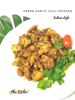 Foto resep Green Garlic chilli Chicken Indian Style