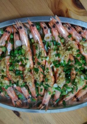 Foto resep Udang steam bihun