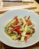 Stir-Fried Mixed Peppers and Mushrooms (Keto Recipe) (Simple Cooking) (Convenient Vegetarian) (Lunchbox Dish)