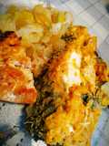 Pastel de calabaza y espinaca + Batatas y cebollas caramelizadas