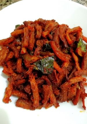 A picture of Bombil fry(Dried Bombay duck fry).