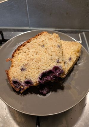 A picture of Dairy-Free Blueberry Lemon Cake.