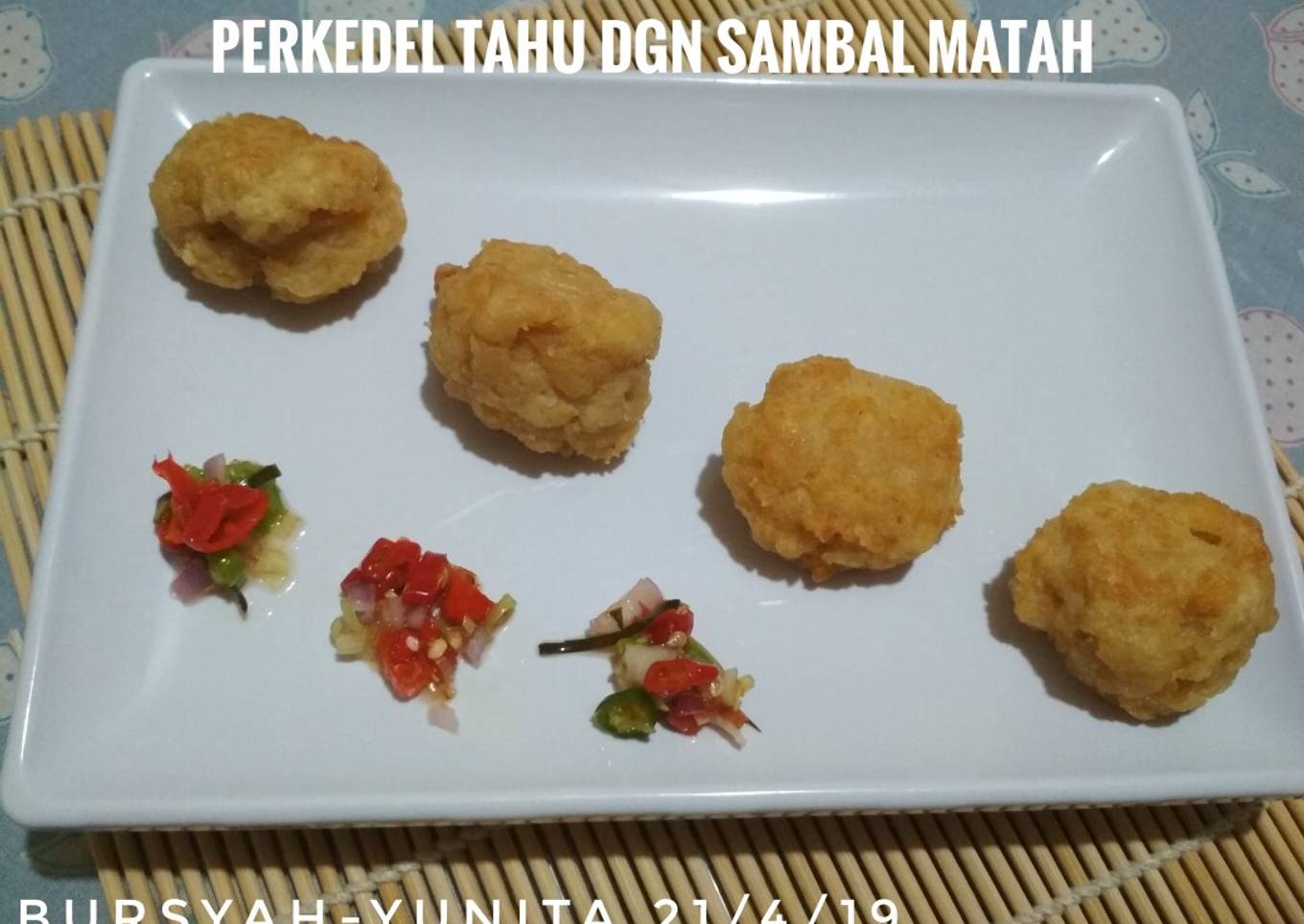 Kue tahu dengan Sambal Matah