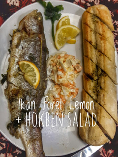 Foto resep Ikan Forel Lemon + Coleslaw (Hokben) Salad