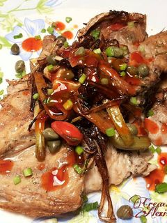 Una foto de Besugo con salteado de verduras, en agridulce y toque de picante