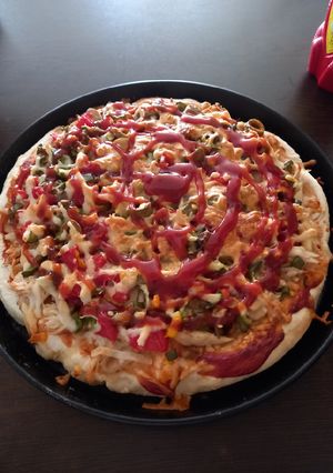 عکسی از دستور پیتزای مرغ خوشمزه و سالم😋