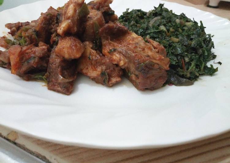 Spicy Goat Ribs And Traditional Vegetables