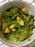Tumis Lettuce Roman dengan Tahu (selada roman)