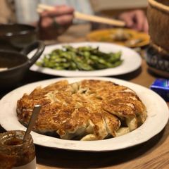 A picture of GYOZA（pan-fried dumplings）.