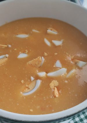 Una foto de Crema de calabaza con huevo