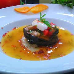 Sweet and Sour Eggplant and Paneer A picture of Sweet and Sour Eggplant and Paneer.