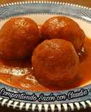 Albóndigas de cerdo rellenas en salsa de chipotle🌺