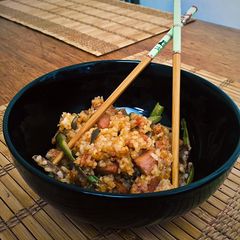 Spam Fried Rice A picture of Spam Fried Rice.