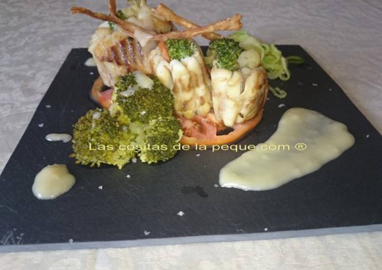 Raya con verduritas y sus cartílagos crujientes