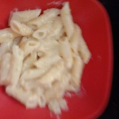 A picture of White sauce pasta.